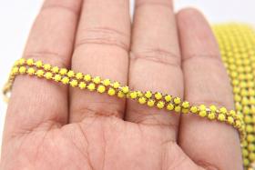 6 SS Rhinestone Chain Vintage Glass Yellow Opaque 2mm 1/2/5/15 Meters embroidery material, findings