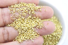 1.7mm Micro Lemon Metallic Plated Tube Beads 5/10/100/500 Grams High Quality Nail Art / Haute Couture Embroidery / doll making