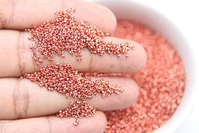 1mm Micro Rose Peach Metallic Plated Tube Beads 5/10/100/500 Gram High Quality Nail Art decoration / Haute Couture Embroidery / Doll Making