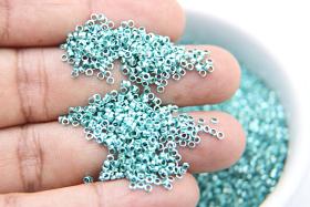 1.7mm Micro Aqua Metallic Plated Tube Beads 5/10/100 Grams High Quality Nail Art / Haute Couture Embroidery / doll making