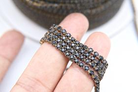 10ss Swarovski Close Cup Chain in Jet 2.8mm Made in Austria 0.5/1/2/5 Meters rare couture materials