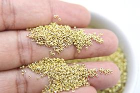 1mm Micro Lemon Metallic Plated Tube Beads 5/10/100/500 Grams High Quality Nail Art decoration / Haute Couture Embroidery / Doll Making