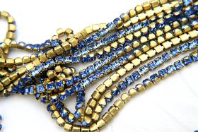 4mm Square Swarovski fancy Rhinestone Chain in Sapphire 0.5/1 Meter Brass Settings Wedding Bridal Supplies|Decoration