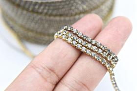 10ss Swarovski Close Cup Chain in Black Diamond 2.8mm Made in Austria 0.5/1/2/5 Meters rare couture materials