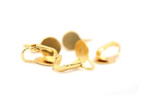 Clip-on Earrings findings, earrings fittings Gold/Rhodium, jewelry making