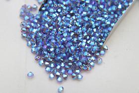 Swarovski (3/4mm) Tanzanite AB 2X FC Bicones Rainbow Beads 36/72/144/432/720 Pieces (539) jewelry making, embroidery materials