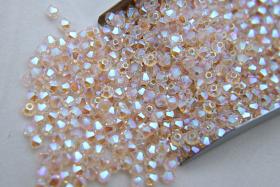 Swarovski (3/4mm) Silk AB 2X FC Bicones cut Beads 36/72/144/432/720 Pieces, jewelry findings, embellishments, embroidery materials