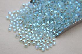 Swarovski (4mm) Light Azore AB 2X FC Bicones Rainbow Beads 36/72/144/432/720 Pieces, embroidery materials, embellishments couture