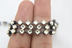 16ss Swarovski 2088 Chain in Flat Back Crystal Golden Honey (4mm) 0.5/1/2/5 Meters Vintage Black Settings Bridal Supplies|Jewelry Making