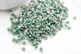 4mm Swarovski Palace Green Opal crystal dangles in Sterling Silver wire wrapped- charms- drops- jewelry making 36/72/144/432/1000Pieces