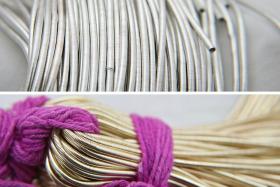 Silver/Gold Gimp french stiff wire 2.2mm French Wire, Bullion Wire, Gimp Wire 50/100/200/400 Grams, embroidery materials, couture