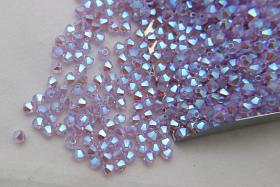 3/4mm Swarovski Violet AB 2X FC Bicones Rainbow Beads 36/72/144/432/720 Pieces vintage rare jewelry findings, embroidery materials, couture