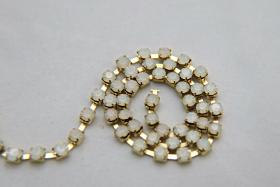 16 SS Rhinestone Chain Preciosa White Opal 4mm 1/2/5/15 Meters Wedding Bridal Supplies, strass chains, embroidery materials