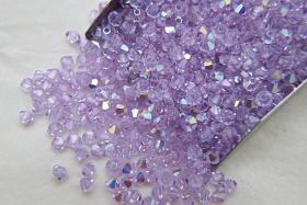 Swarovski (4mm) Violet AB Bicones beads 36/72/144/432/720 Pieces, rainbow beads, jewelry making, couture embellishments