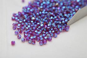 Swarovski (4mm) Ruby AB 2X FC Bicones Beads Rainbow 36/72/144/432/720 Pieces (501) rainbow beads, jewelry making, couture embellishments