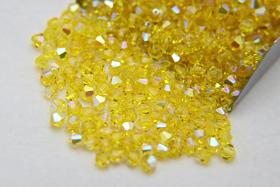 4mm Citrine Aurore Boreale Swarovski Bicone Cuts AB beads 36/72/144/432/720 Pieces rainbow beads, jewelry making, couture embellishments