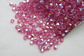 Swarovski (3/4mm) Rose AB Bicones beads 36/72/144/432/720 Pieces rainbow beads, rainbow beads, jewelry making, couture embellishments