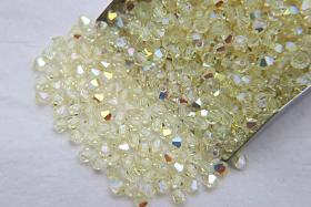 Swarovski (4mm) Jonquil AB Bicones 36/72/144/432/7200 Pieces rainbow beads, jewelry making, couture embellishments, embroidery materials