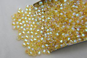 5mm Swarovski Citrine AB 2X FC Bicones beads 12/36/72/144/432/720 Pieces PREMIUM jewelry making, embroidery materials, couture embellishment
