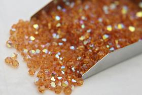 4mm Swarovski Topaz AB Bicones beads 36/72/144/432/720 Pieces (203) jewelry making, rare findings, embroidery couture, premium materials