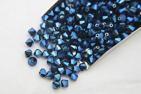 4/6mm Crystal Metallic Blue Swarovski Bicone Cuts 12/36/72/144/288 Pieces rare beads