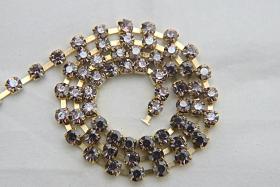 16 SS Rhinestone Chain Swarovski in Light Amethyst Satin 4mm 0.5/1/2/5/15 Meters vintage findings, strass chains, embroidery materials