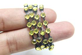 16ss Swarovski 2088 Chain in Flat Back Citrine (4mm) 0.5/1/2/5 Meters Vintage Black Settings Bridal Supplies|Jewelry Making, embellishments