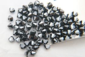 6/8 MM Jet Hematite 2X Swarovski Bicone Beads 12/36/72/144/288 Pieces (280) Haute couture embellishments, premium beads, vintage supplies