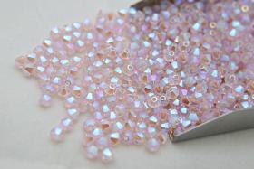 Swarovski (3/4mm) Rosaline AB 2X FC Bicones Beads Rainbow 36/72/144/432/720 Pieces (508) beads, jewelry making, couture embellishment