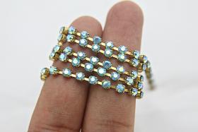 12 SS Rhinestone Chain Swarovski Aquamarine AB 3mm 0.5/1/2/5 Meters strass chains, couture materials jewelry making, embroidery materials