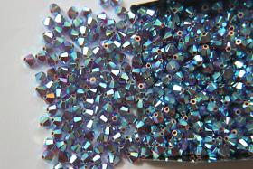 4mm Dark Mocca 2X Aurore Boreale Swarovski Bicone Cuts beads AB 36/72/144/432/720 Pieces embellishment couture, embroidery materials