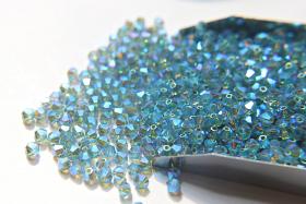 Swarovski (4mm) Erinite AB 2X FC Bicones Rainbow Beads 36/72/144/432/720 Pieces rainbow beads, jewelry making, couture embellishments