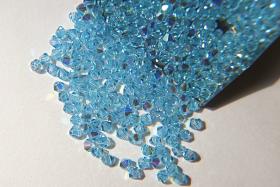 Swarovski (3/4mm) Aquamarine AB Bicones rainbow beads 36/72/144/432/720 Pieces Jewelry making rainbow beads, embroidery materials, couture