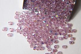 Swarovski (3/4mm) Light Amethyst AB Bicones BEADS 36/72/144/432/720 Pieces jewelry making, rainbow beads, embroidery materials