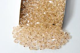 3mm Light Peach Swarovski Bicone beads 36/72/144/432/720 Pieces embroidery materials, jewelry making, wedding decorations, rare craft supply
