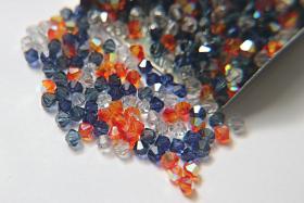 4mm Blue Tangerine Designer Mixes Swarovski Bicone beads 36/72/144/432/720 Pieces loose beads, mix beads, embroidery materials, craft