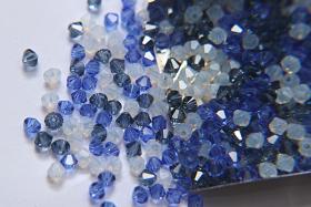 3/4 mm Denim Blue Designer Mixes Swarovski Bicone beads 36/72/144/432/720 Pieces loose beads, mix beads, embroidery materials, craft supply