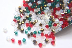 3/4 mm Candy Cane Mixes Swarovski Bicone beads 36/72/144/432/720 Pieces loose beads, mix beads, embroidery materials, craft supplies, RARE