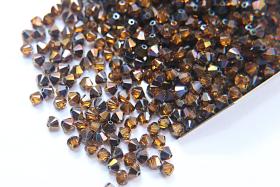 4mm Topaz Metallic Blue Swarovski Bicone Cuts Beads 36/72/144/432/720 Pieces jewelry making, loose beads