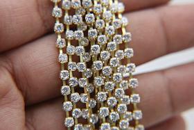 6ss/12ss  Clear Cubic zirconium diamond Rhinestone 0.5/1/2/5 Meters Brass Settings embroidery materials, craft findings, embellishments