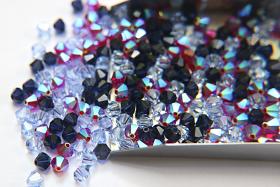 5mm Blue Lily Designer Mixes Swarovski Bicone beads 12/36/72/144/432/720 Pieces jewelry making embroidery materials, mix beads, craft supply