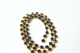 18ss Swarovski Rhinestone Chain in Cobalt (369) 0.5/1/2/5 Meters Bridal Supplies, Jewelry, vintage findings, embroidery materials