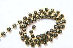 18ss Swarovski Rhinestone Chain in Black Diamond (215) 0.5/1/2/5 Meters Bridal Supplies, Jewelry, vintage findings, embroidery materials