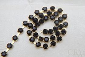 16 SS Rhinestone Chain Swarovski in Mocca (286) 4mm 0.5/1/2/5/15 Meters embroidery materials, craft vintage findings, embellishments, rare