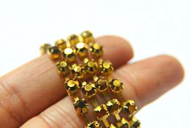 18ss Swarovski Rhinestone Chain in Crystal Dorado (4.2mm) 0.5/1/2/5 Meters Bridal Supplies, Jewelry, vintage findings, embroidery materials