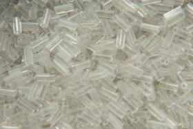 True Cuts Size 2 (2x4mm) Bugle Beads 5/10/20/50/250/500 Grams Crystal 00050 Preciosa Ornella loose tube beads, embroidery materials