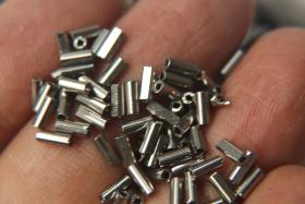 True Cuts Size 2 (2x4mm) Bugle Beads 5/10/20/50/250/500 Grams Metallic Gunmetal Preciosa Ornella loose tube beads, embroidery materials
