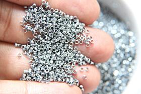 1.7mm Micro Light Steel Blue Metallic Plated Tube Beads 5/10/100/500 Grams High Quality Nail Art / Haute Couture Embroidery / doll making