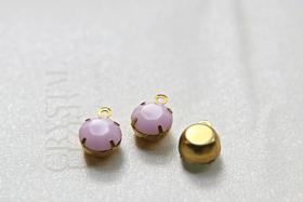 Swarovski 7mm Round setting drop one loop in Rose Alabaster 34ss (293) 6/12/24/100/300 Pieces jewelry supplies in Brass/Vintage Black