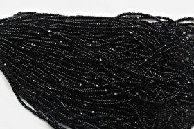 13/0 Charlotte Cut Beads Jet Black 5/10/20/50/250/500 Grams craft supplies, jewelry making, embroidery materials, vintage beads, rare supply